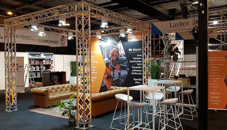 truss constructie voor beursstand in hardenberg