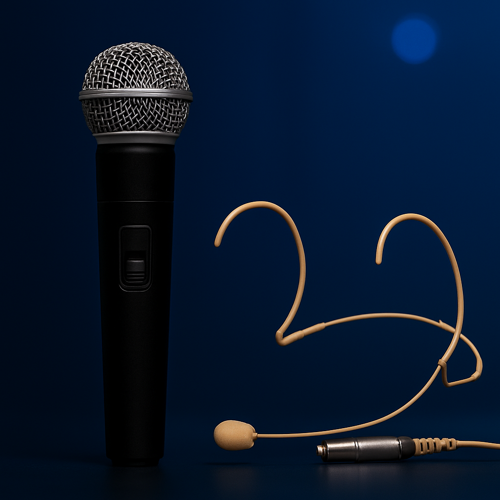 draadloze microfoon head set huren geluid voor in twente